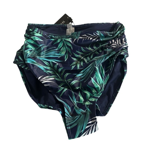Tropical Leaf Print Bikini Bottom - Picture 1 of 3